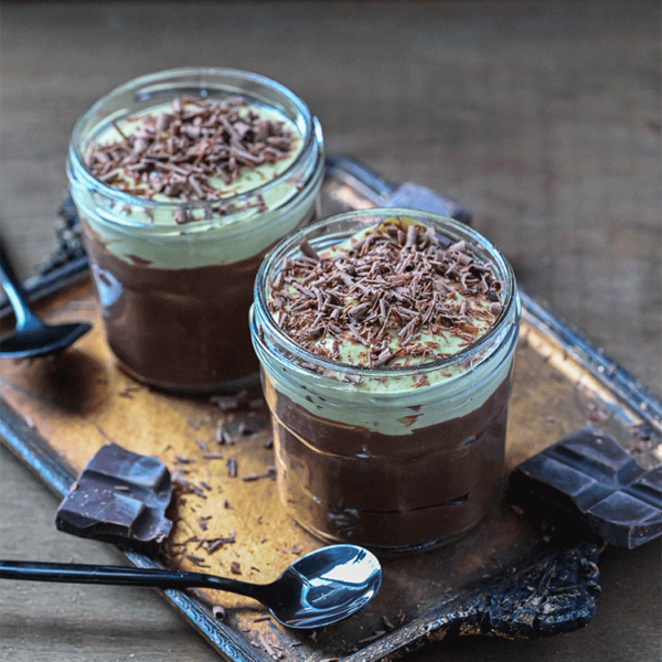 Tofu Chocolate Mousse with Pistachio Cream dlanaturals